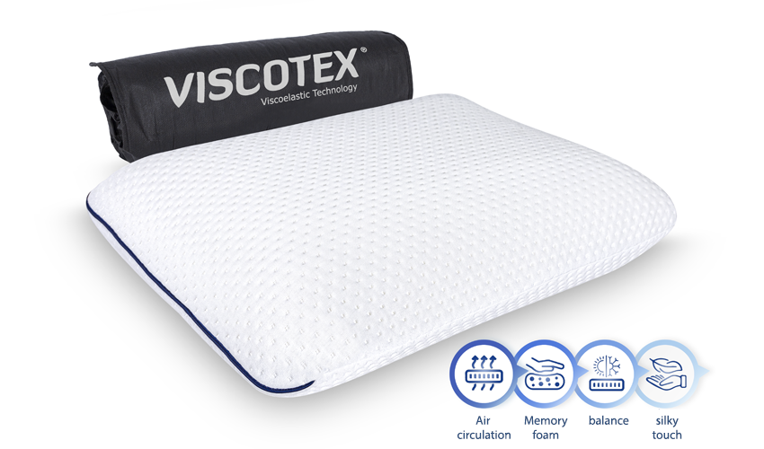 Visco Classic Pillow with Air Channel, High, 60x40x13cm